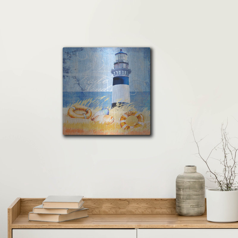 Breakwater Bay «Trade Winds Lighthouse» par Art Licensing Studio, art mural en métal, H 12 po x l 12 po