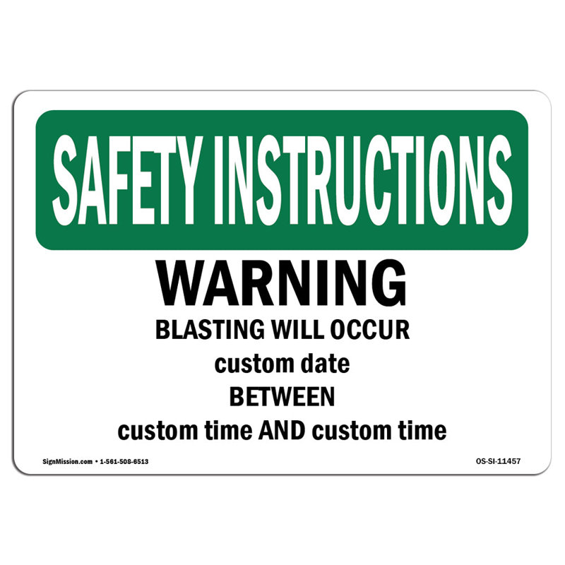 Safety Instructions Sign, 12" H x 18" W x 0.1" D