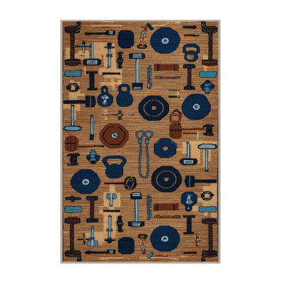 Washable CrossFit Sports Area Rug
