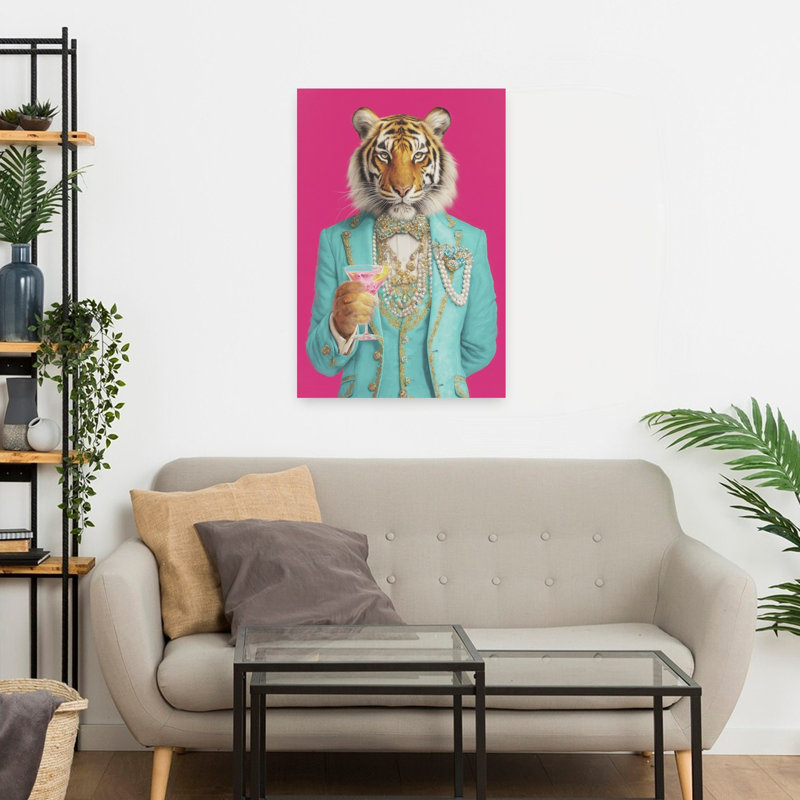Art contemporain, art de chat contemporain surréel, H 24 po x l 16 po