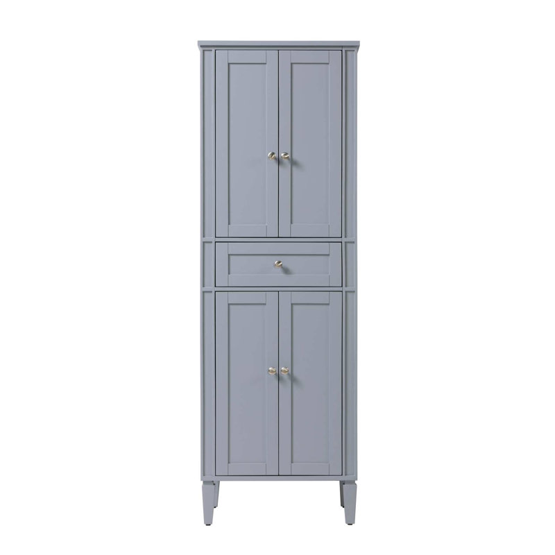 24 inch Bath Storage Cabinet in Grey, Gray, 72" H x 24" W x 20" D