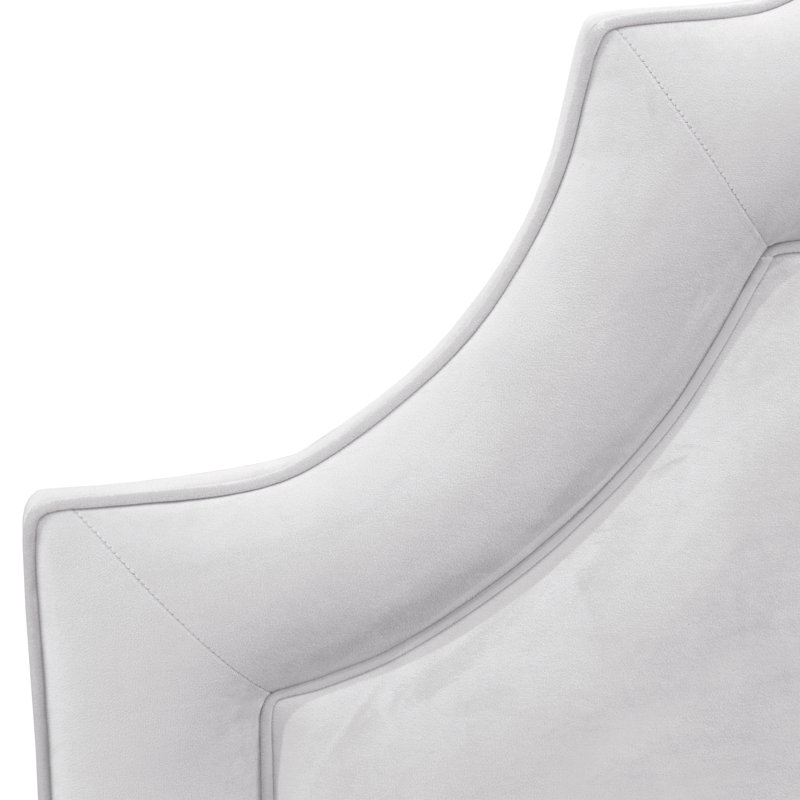 Avione Upholstered Standard Bed, Queen, Classic White Velvet