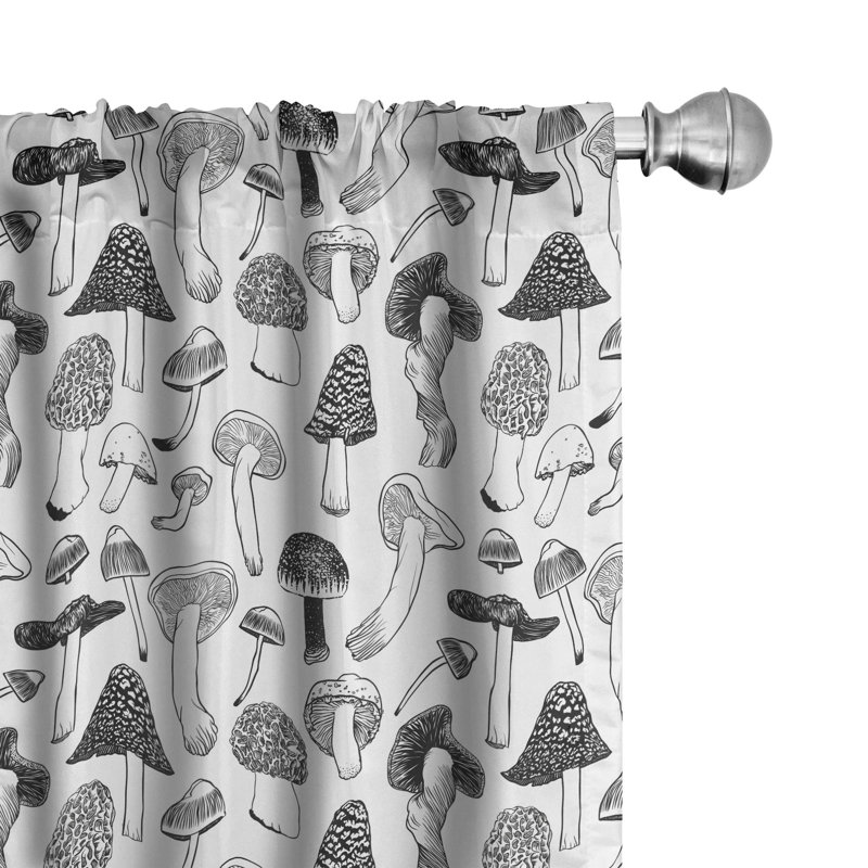 Mushroom Semi-Sheer Rod Pocket Curtain Panels, 28" x 84"