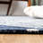 Micro-Loop Hand Tufted Wool/Cotton Southwestern Rug in Blue/Ivory-1555654326