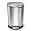 Poubelle de salle de bain semi-ronde 6 litres / 1,6 gallon, acier inoxydable brossé
