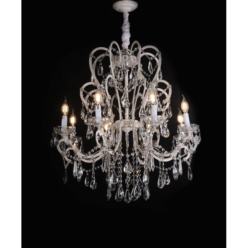 Lustree 8 lumières façon bougie/classique Riddleville, Argent antique