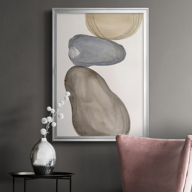 River Rocks Contour II, reproduction d'art sur toile, H 42,5 po x l 30,5 po, Pas de tapis, Toile encadrée noire