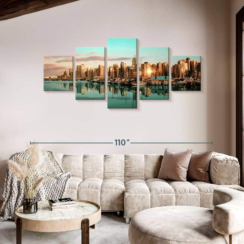 Vancouver Skyline At Sunset, 42" H x 92" W