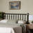 Liasonya Rotating Spindle Headboard - Handcrafted Wooden Panel With Ornamental Spoke Layout, Full, Black-130038792-130038794