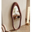 Miroir pleine longueur 63 po x 24 po, miroir ondulé irrégulier, miroir de plancher arqué, miroir mural suspendu ou appuyé contre le mur pour la chambre à coucher, miroir en bois enveloppé de flanelle