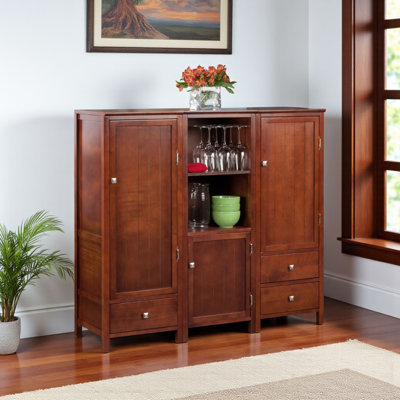 Ensemble de rangement modulaire 3 pièces Dominguez au fini noyer, H 47,19 po x l 51,87 po x P 15,64 po Dominguez
