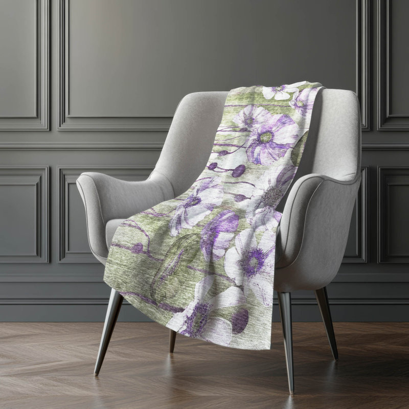 Jeté floral Sherpa ASB712 Addison, Mauve