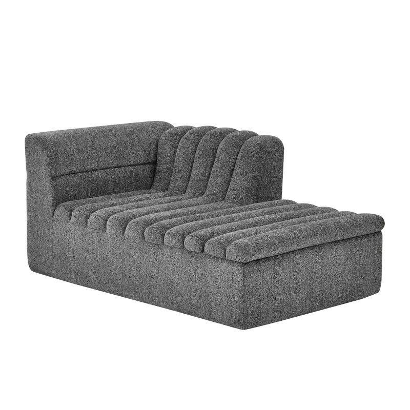 Canapé modulaire en L avec méridienne pour salon, canapé rembourré avec accoudoirs ondulés