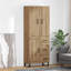  Highboard With Drawer 2 Pcs Black Oak Engineered Wood And Glass-609350569