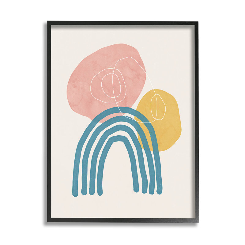 Abstrait arc-en-ciel, formes rondes, estampe numérique de Nina Blue, H 20 po x l 16 po x P 1,5 po