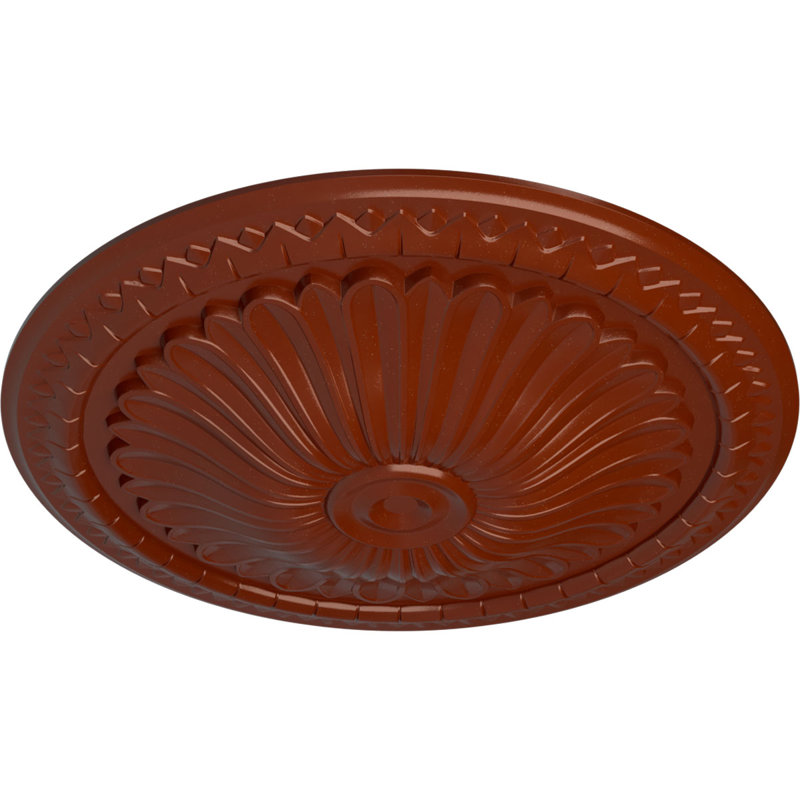 Médaillon de plafond Endurathane Monique, DO 13 3/4 po x P 1 po (convient aux auvents jusqu'à 3 3/4 po), fini craquelé de bière racinaire peint à la main