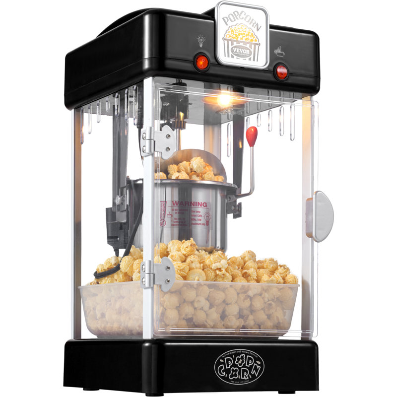 Popcorn Popper Machine Tabletop Popcorn Maker 300W 2.5 Oz, Black