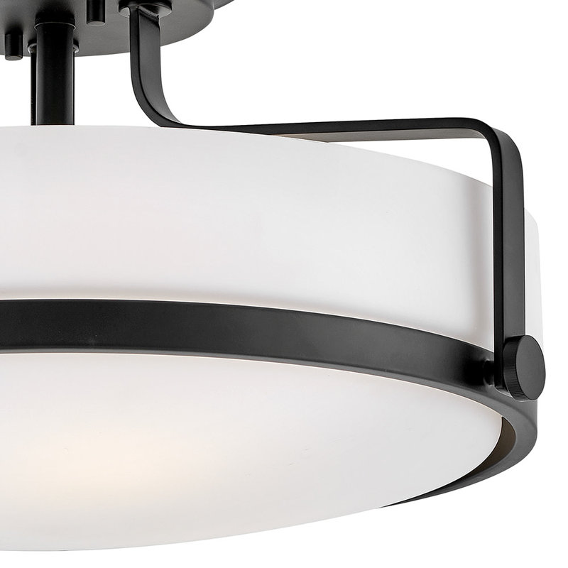 Harper 18-in 3-Light Semi-Flush Mount Retro Ceiling Light