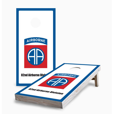 82nd Airborne Division 2x4 Cornhole Board Set | Includes (2) Boards (8) Bags & Optional Accessories