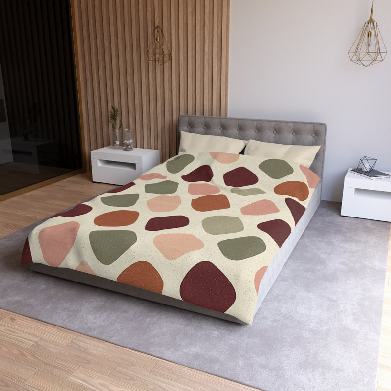 Microfiber Duvet Cover Boho Style, Design 47, Cream, Twin XL Duvet Cover