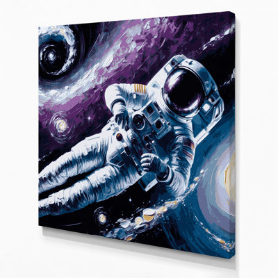 Art mural sur toile gris, "Space astronaut"
