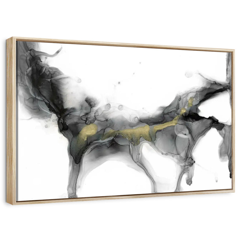 Golden Precipice II, Cadre flottant en bois naturel, 31 po x 21 po