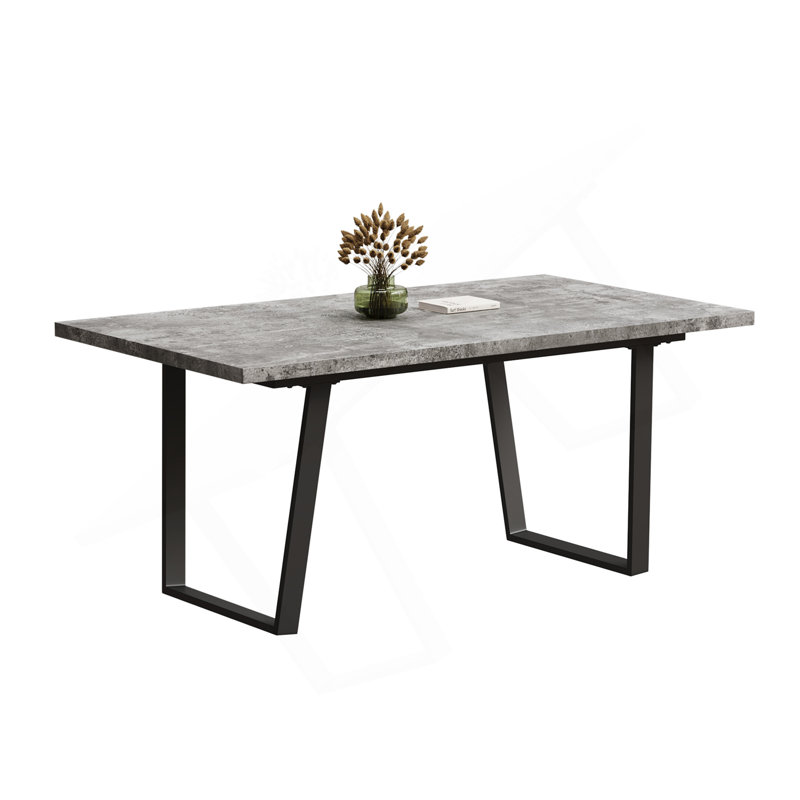 Conception simple et moderne, table de salle à manger pour 6 personnes, table de salle à manger rectangulaire en bois aggloméré de 62,9 pouces, parfaite pour la cuisine et les salles à manger