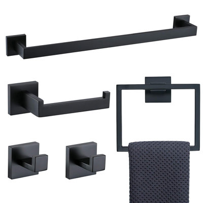 Ensemble d'accessoires de salle de bain mural en acier inoxydable 5 pièces Topcraft