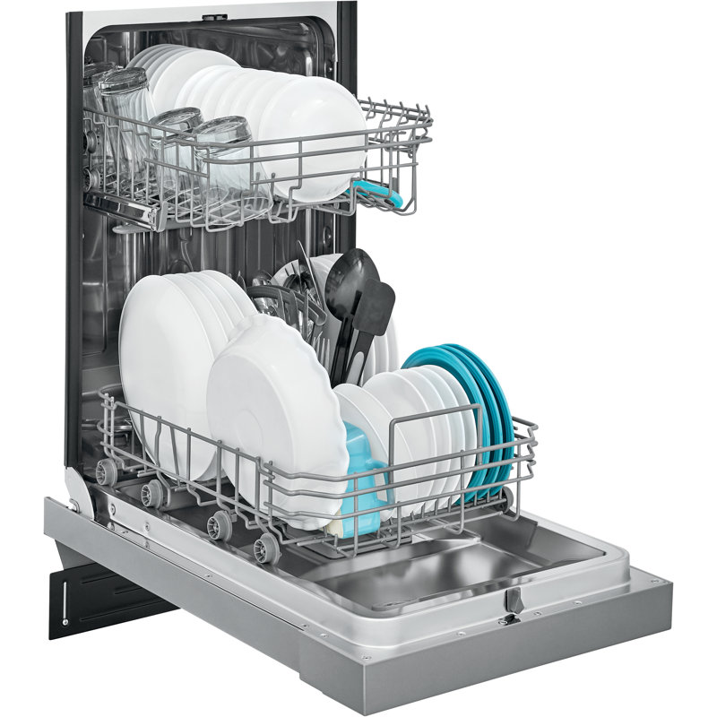 Lave-vaisselle à console complète de 18 po à 52 dBA Frigidaire avec indicateurs de cycle, Acier inoxydable
