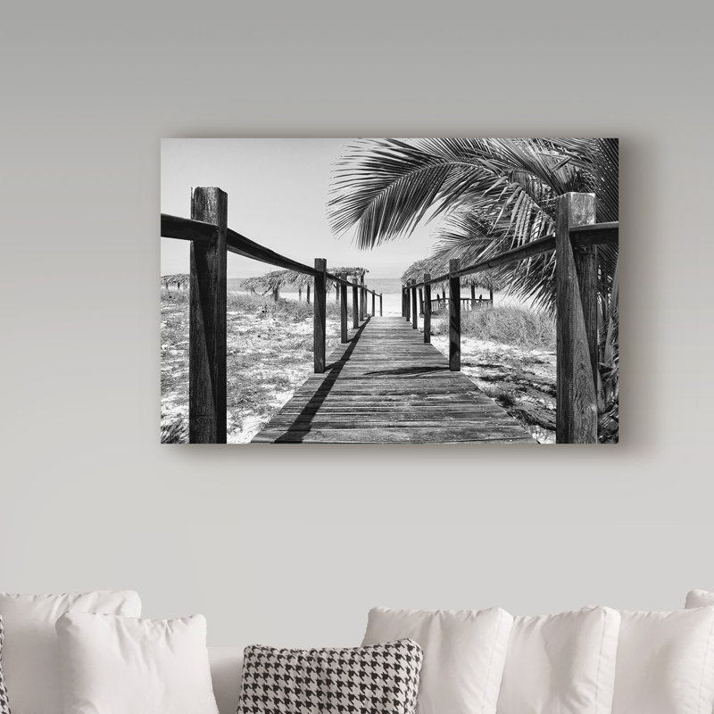 Cosey «Wooden Pier on Tropical Beach VI», reproduction de photo sur toile tendue, H 30 po x l 47 po