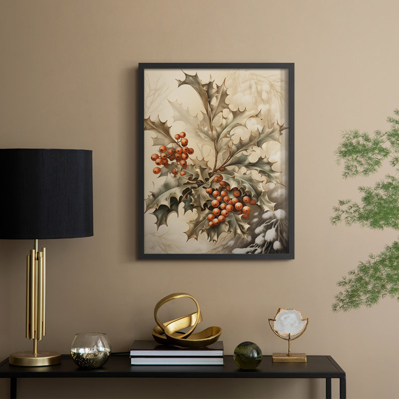 «Christmas Holiday Art DCCVI», reproduction d'art encadrée - bois massif, Noir, noir, noir, noir, H 11 po x l 9 po