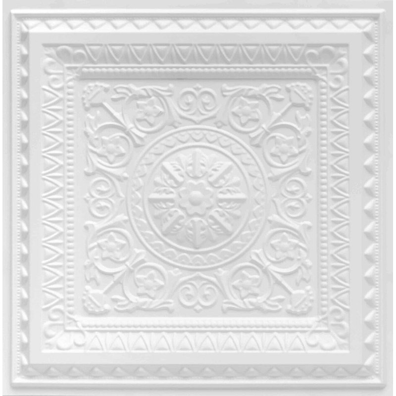 La Scala White Matte PVC 2' x 2' Ceiling Tile Pack