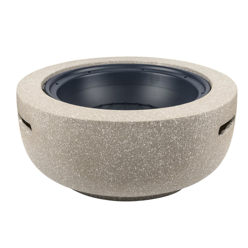 Frankie-Mai Round Polyresin Smokeless Fire Pit, Brown