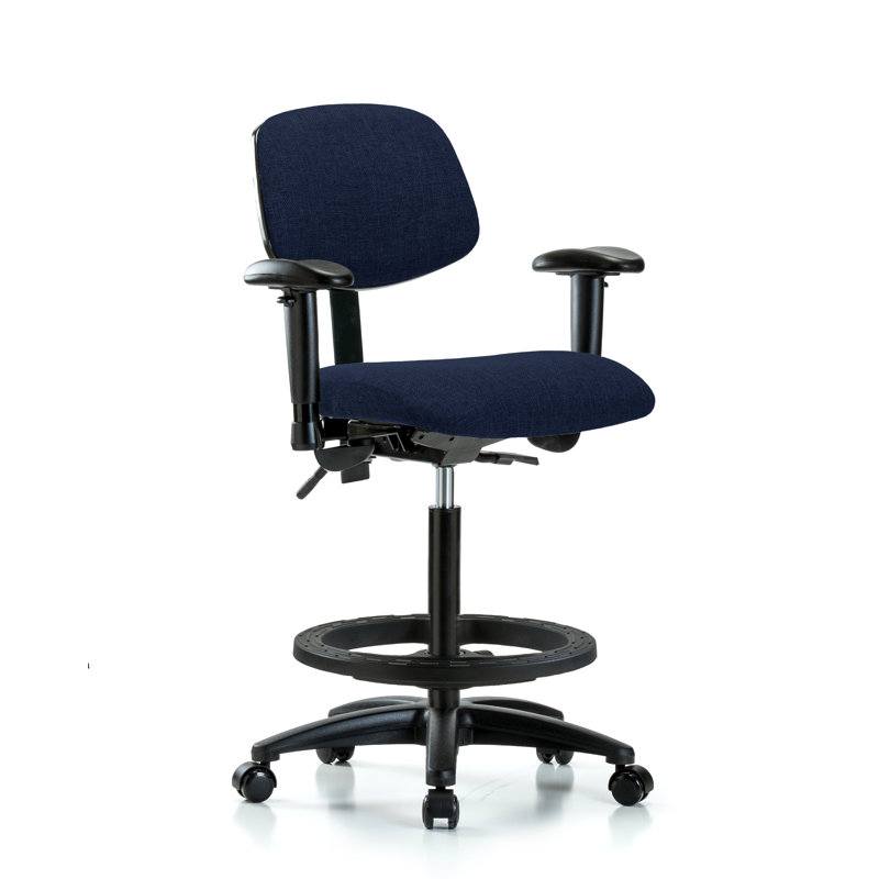 Ziggy Drafting Chair, Casters, Navy, Not Included