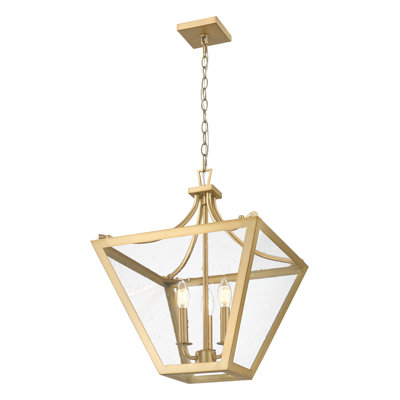 Parnell Rubbed Brass 3 Light Chandelier