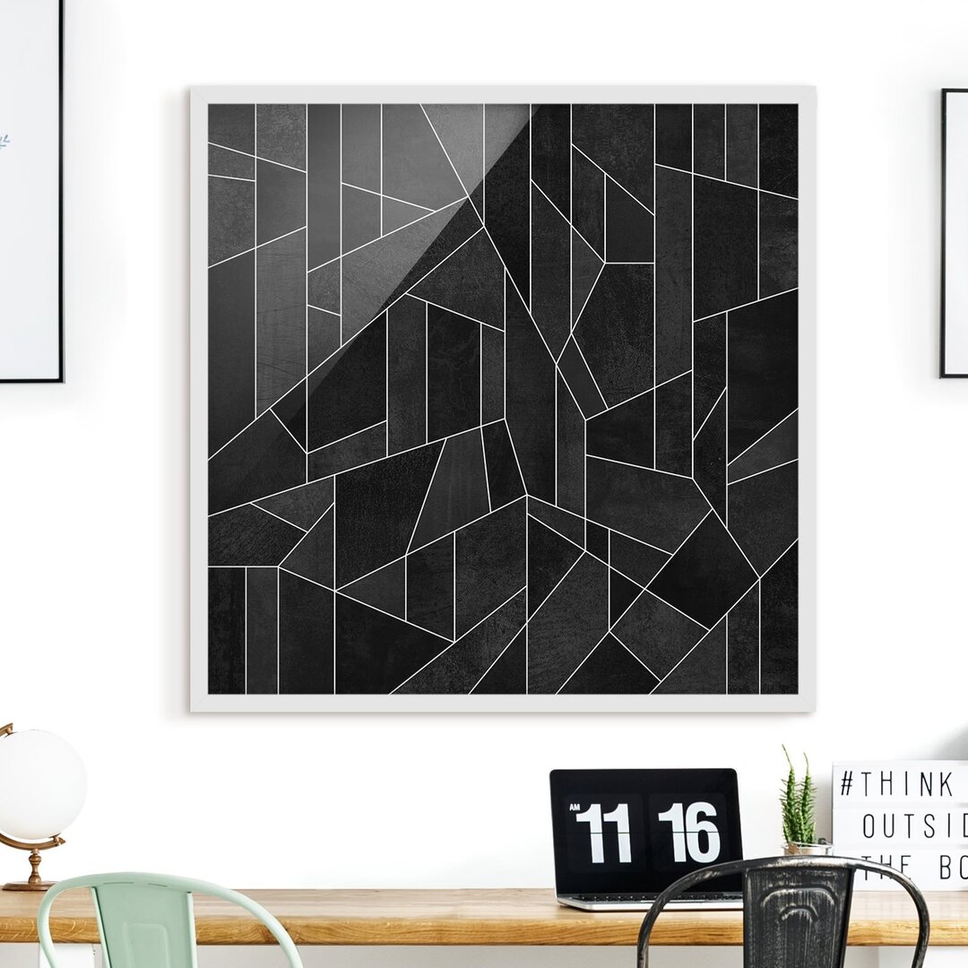 Gerahmtes Poster Black White Geometry