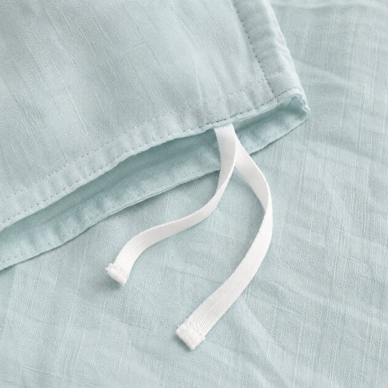 Ensemble de housse de couette et taie décorative 100% lin français avec fermeture à glissière cachée et attaches de coin
