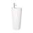 Monaco 33.44'' Tall Glossy White Ceramic Circular Pedestal Bathroom Sink with Faucet and Overflow