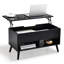 Table basse à plateau relevable 31,5 po avec rangement dissimulé et 2 tablettes ouvertes-997257632