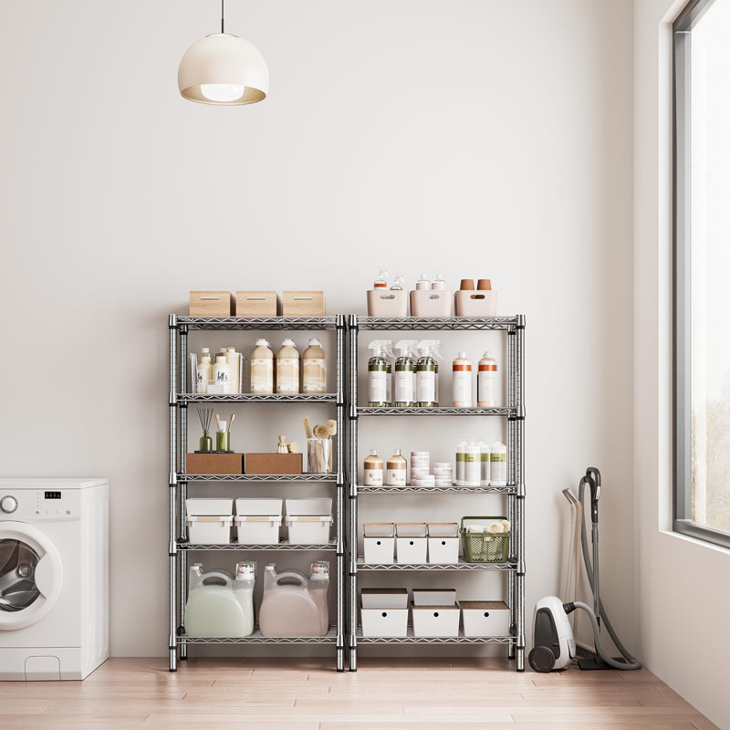 Étagère de rangement Étagère utilitaire Étagère utilitaire à 5 niveaux avec grille métallique pour la maison, la cuisine et le bureau