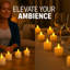 24 Pack LED Tea Lights – Bright Flickering Flameless Candles with Realistic Glow – Battery Operated with Batteries Included – Yellow