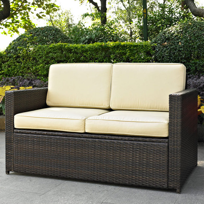 Arbedella 53'' Wide Loveseat with Cushions, Sand