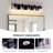 Matte Black Bathroom Vanity Light, 5-Light Vanity Lighting Fixtures Over Mirror, Square Design Wall Sconces With Clear Glass Shades-761870322