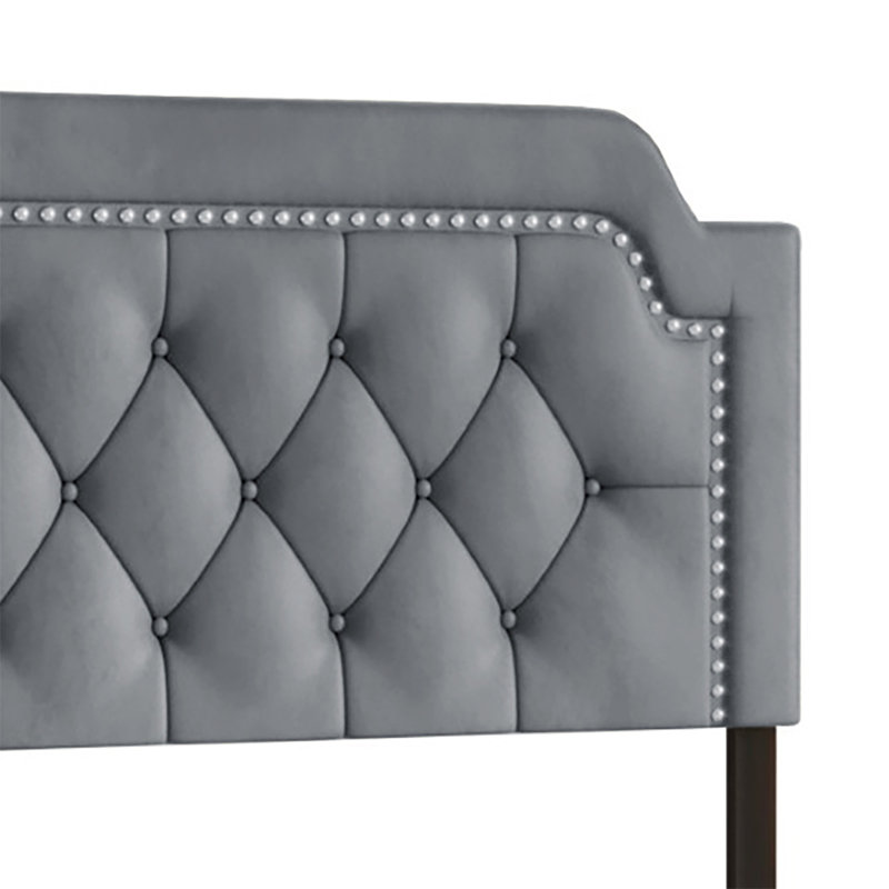 Dwayna Upholstered Panel Bed, Full/Double, Light Gray