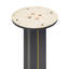 Modern Round Negotiation Table - 85cm Black Sintered Stone Top, Black Wooden Legs with Golden Metal Base(Only the Negotiation Table)-366142746-366142747
