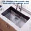 Évier de cuisine encastré en PVD noir 30 po, cuve simple profonde de calibre 16 9 po avec drain à rainures X