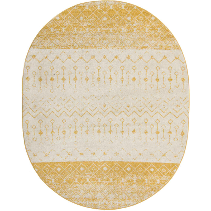 Tapis en polypropylène tissé à la machine Briehn, Ovale 7 pi 10 po x 10 pi