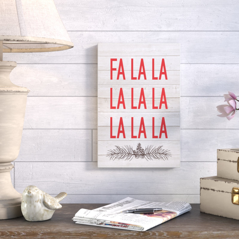 « christmas deck the halls fa la », art textuel, H 30 po x l 24 po, Toile tendue