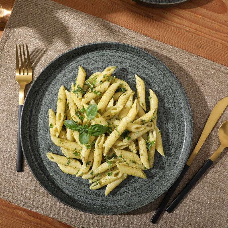 Gibson Elite Echo Bay 12 Piece Porcelain Reactive Glaze (Service for 4) Ceramic Plates and Bowls Modern Stackable Dinnerware Set -