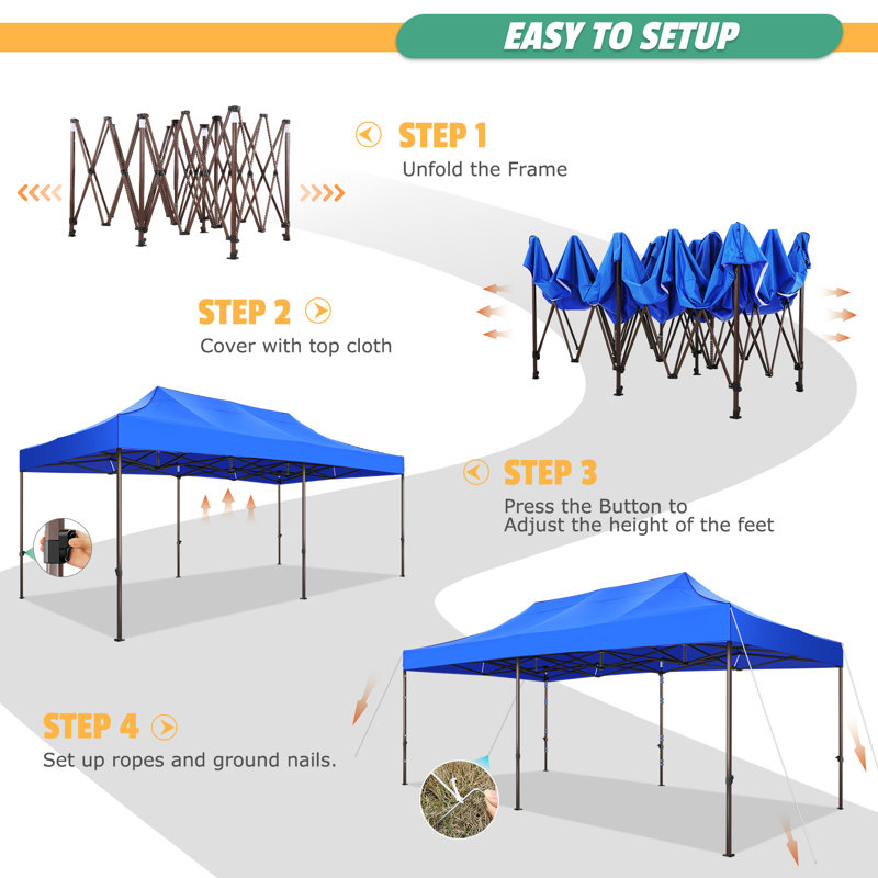 10 x 20 auvent escamotable robuste, tente extérieure commerciale pour les fêtes tout temps, Île Seymour Nord, Galapagos